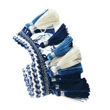 20x1 Yard European Clothing Curtain Tassel Edging Fringe Trim Blue+White