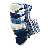 20x1 Yard European Clothing Curtain Tassel Edging Fringe Trim Blue+White