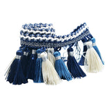 20x1 Yard European Clothing Curtain Tassel Edging Fringe Trim Blue+White