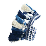 20x1 Yard European Clothing Curtain Tassel Edging Fringe Trim Blue+White