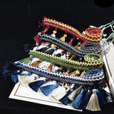20x1 Yard European Clothing Curtain Tassel Edging Fringe Trim Blue+White
