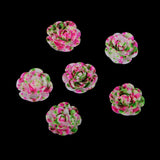 Maxbell 50Pcs DIY Resin Flower Flatback Scrapbooking for Phone Craft Applique pink and green - Aladdin Shoppers