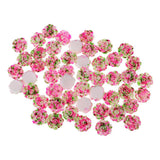 Maxbell 50Pcs DIY Resin Flower Flatback Scrapbooking for Phone Craft Applique pink and green - Aladdin Shoppers