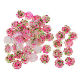 Maxbell 50Pcs DIY Resin Flower Flatback Scrapbooking for Phone Craft Applique pink and green - Aladdin Shoppers