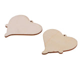 Maxbell 30 Pieces Wooden Heart Shape Plaque Tags with Hole Embellishments DIY Crafts