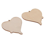 Maxbell 30 Pieces Wooden Heart Shape Plaque Tags with Hole Embellishments DIY Crafts