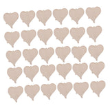 Maxbell 30 Pieces Wooden Heart Shape Plaque Tags with Hole Embellishments DIY Crafts