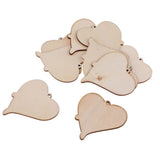 Maxbell 30 Pieces Wooden Heart Shape Plaque Tags with Hole Embellishments DIY Crafts