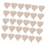 Maxbell 30 Pieces Wooden Heart Shape Plaque Tags with Hole Embellishments DIY Crafts