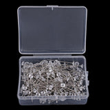 Maxbell 9xCrystal Diamond Head Wedding Corsage Floral Bouquet Pins  200pcs 38x6mm