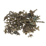 Maxbell 60 Pieces Bronze Alloy Sea Animals Shape Charms Pendants for Jewelry Making