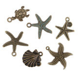 Maxbell 60 Pieces Bronze Alloy Sea Animals Shape Charms Pendants for Jewelry Making