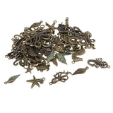 Maxbell 60 Pieces Bronze Alloy Sea Animals Shape Charms Pendants for Jewelry Making