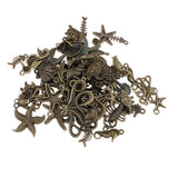 Maxbell 60 Pieces Bronze Alloy Sea Animals Shape Charms Pendants for Jewelry Making
