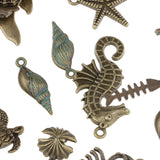 Maxbell 60 Pieces Bronze Alloy Sea Animals Shape Charms Pendants for Jewelry Making