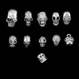 Maxbell 11 Piece Antique Silver Alloy Halloween Skull Charms Large Hole Loose Bead for DIY Necklace Bracelet Jewelry Making Beading Craft - Aladdin Shoppers