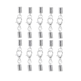 Maxbell 10 Piece Silver Kumihimo Leather Cord End Caps with Lobster Clasp Jewelry Making Findings - Aladdin Shoppers