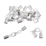 Maxbell 10 Piece Silver Kumihimo Leather Cord End Caps with Lobster Clasp Jewelry Making Findings - Aladdin Shoppers