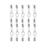 Maxbell 10 Piece Silver Kumihimo Leather Cord End Caps with Lobster Clasp Jewelry Making Findings - Aladdin Shoppers