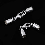 Maxbell 10 Piece Silver Kumihimo Leather Cord End Caps with Lobster Clasp Jewelry Making Findings - Aladdin Shoppers