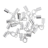 Maxbell 10 Piece Silver Kumihimo Leather Cord End Caps with Lobster Clasp Jewelry Making Findings - Aladdin Shoppers