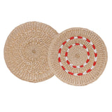 Maxbell 23 cm Natural Straw Round Pouf Tatami Cushion Floor Meditation Yoga Mat