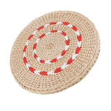 Maxbell 23 cm Natural Straw Round Pouf Tatami Cushion Floor Meditation Yoga Mat