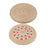 Maxbell 23 cm Natural Straw Round Pouf Tatami Cushion Floor Meditation Yoga Mat