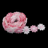 Maxbell 6 Yards 25mm Daisy Flower Embroidery Lace Trim Applique Ribbon Sewing Craft