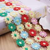 Maxbell 6 Yards 25mm Daisy Flower Embroidery Lace Trim Applique Ribbon Sewing Craft