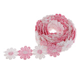 Maxbell 6 Yards 25mm Daisy Flower Embroidery Lace Trim Applique Ribbon Sewing Craft