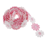 Maxbell 6 Yards 25mm Daisy Flower Embroidery Lace Trim Applique Ribbon Sewing Craft