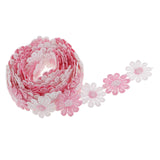 Maxbell 6 Yards 25mm Daisy Flower Embroidery Lace Trim Applique Ribbon Sewing Craft