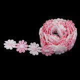 Maxbell 6 Yards 25mm Daisy Flower Embroidery Lace Trim Applique Ribbon Sewing Craft