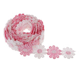 Maxbell 6 Yards 25mm Daisy Flower Embroidery Lace Trim Applique Ribbon Sewing Craft
