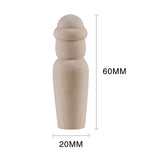Maxbell 40 Piece Unfinished Wood DIY Family People Wooden Peg Dolls Bodies 60mm 35mm