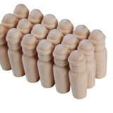 Maxbell 40 Piece Unfinished Wood DIY Family People Wooden Peg Dolls Bodies 60mm 35mm