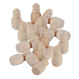 Maxbell 40 Piece Unfinished Wood DIY Family People Wooden Peg Dolls Bodies 60mm 35mm