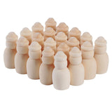 Maxbell 40 Piece Unfinished Wood DIY Family People Wooden Peg Dolls Bodies 60mm 35mm