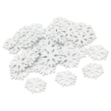 Maxbell 100x White Wooden Snowflake+1pcs Wooden Snowhouse for Christmas Decorations