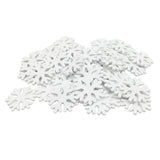 Maxbell 100x White Wooden Snowflake+1pcs Wooden Snowhouse for Christmas Decorations