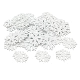 Maxbell 100x White Wooden Snowflake+1pcs Wooden Snowhouse for Christmas Decorations