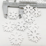 Maxbell 100x White Wooden Snowflake+1pcs Wooden Snowhouse for Christmas Decorations