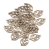 Maxbell 80 Pcs Natural Leaves and Flower Wood Embellishment DIY Decoration Crafts