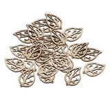 Maxbell 80 Pcs Natural Leaves and Flower Wood Embellishment DIY Decoration Crafts