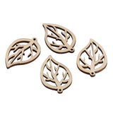 Maxbell 80 Pcs Natural Leaves and Flower Wood Embellishment DIY Decoration Crafts
