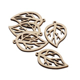 Maxbell 80 Pcs Natural Leaves and Flower Wood Embellishment DIY Decoration Crafts