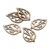 Maxbell 80 Pcs Natural Leaves and Flower Wood Embellishment DIY Decoration Crafts