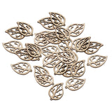 Maxbell 80 Pcs Natural Leaves and Flower Wood Embellishment DIY Decoration Crafts