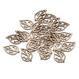 Maxbell 80 Pcs Natural Leaves and Flower Wood Embellishment DIY Decoration Crafts
